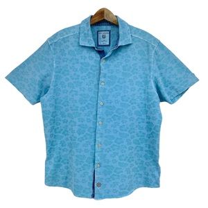 J.L Powell Polo Shirt Large True Measure Hawaiian Tropical Knit Short Sleeve L
